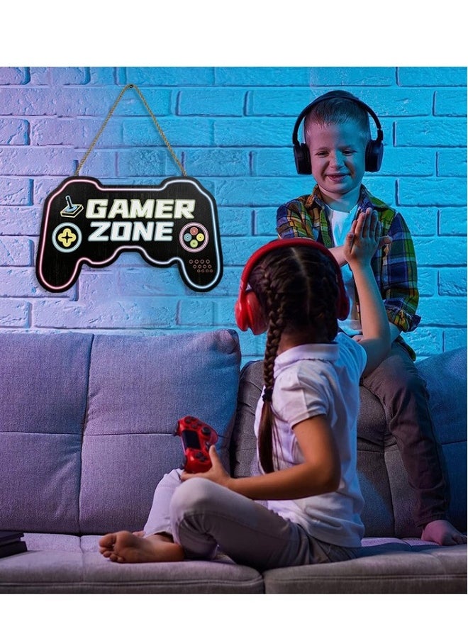 Game Room Wall Decor, Game Room Sign, Gaming Wooden Sign for Playroom Boys Bedroom, Playstation Game Playroom Decor, Gamer Gifts for Teenage Boy, Wall Art for Boy Kids Room