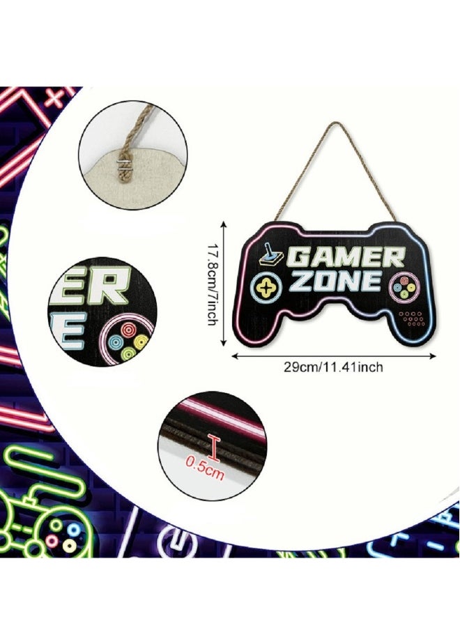 Game Room Wall Decor, Game Room Sign, Gaming Wooden Sign for Playroom Boys Bedroom, Playstation Game Playroom Decor, Gamer Gifts for Teenage Boy, Wall Art for Boy Kids Room