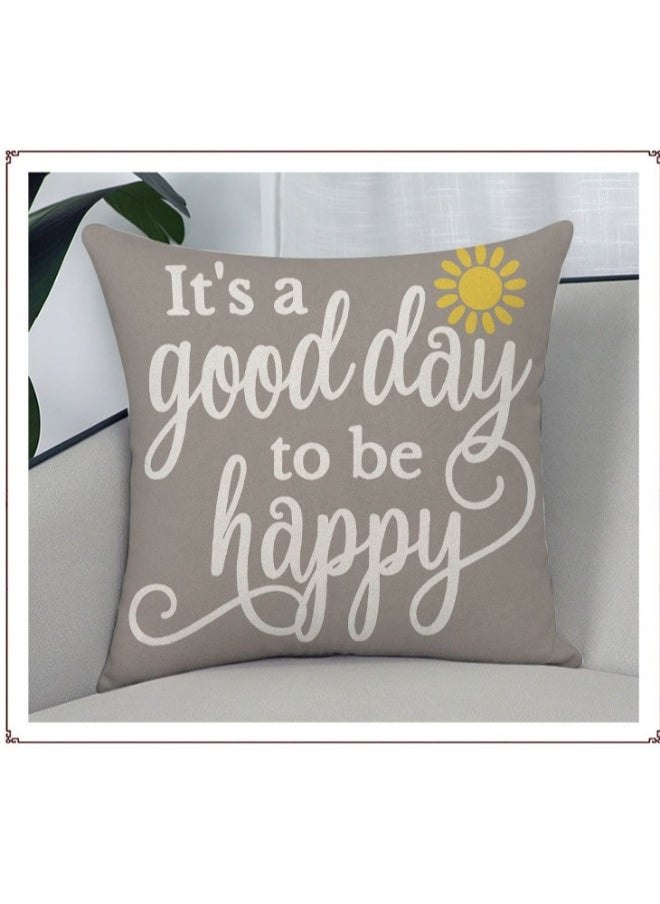 Throw Pillowcase, 4-Piece Home Decoration Small Daisy Pattern Decorative indoor Pillow Case for Couch Sofa Chair