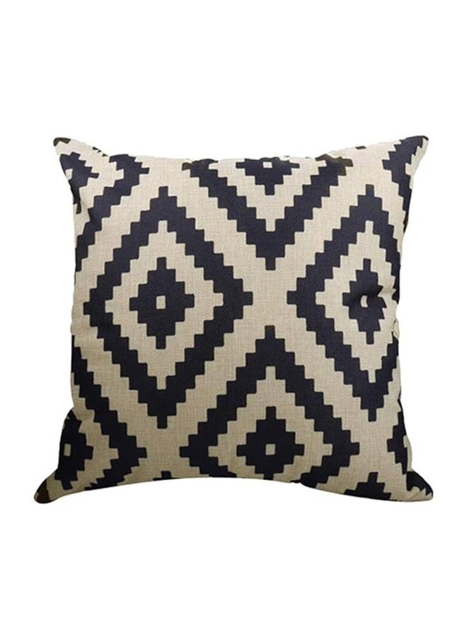 4-Piece Decorative Geometric Design Sofa Pillow Set ‎ Cotton 27 x 25.8 x 4.7 cm Black/Beige