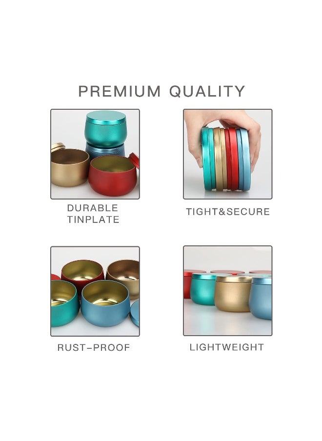 Candle Tins 8 Oz Candle Making Jars Dry Storage Mini Candle Tins Diy Candle Making Party Supplies Metal Travel Tins With Slip-On Lids Candle Tins With Lids Bulk Arts Crafts Storage (24 Piece)
