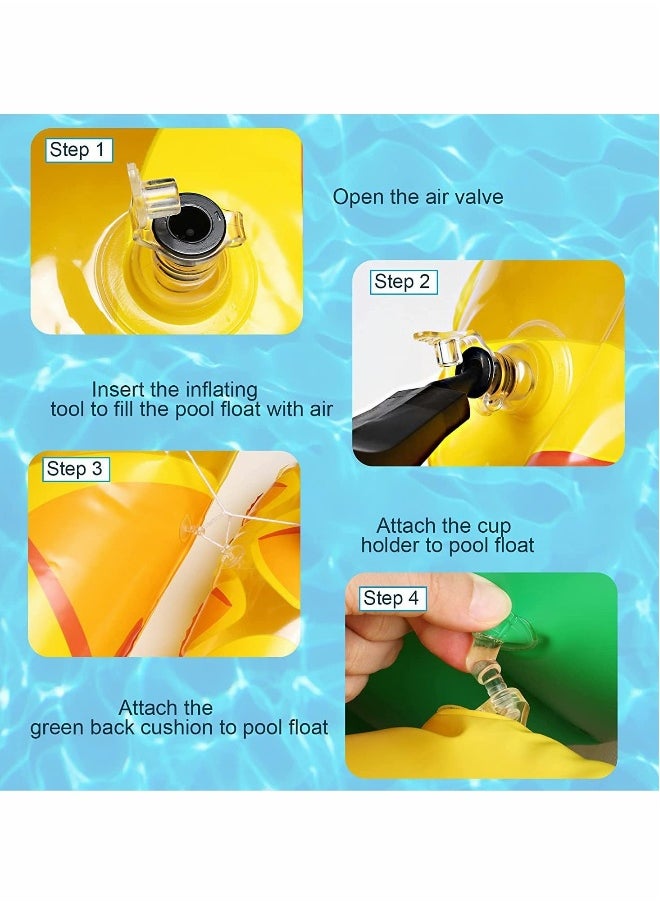 Pool Inflatable Floats Adult, Giant Pineapple Inflatable Pool Floats With Cup Holder,170 CM Beach Floaties Lounge Luxury Recliner