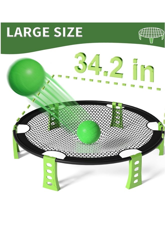 The 34-inch outdoor game includes 6 balls, a round net game for children, teens, and adults, perfect for outdoor games for children and teens aged 6-8.