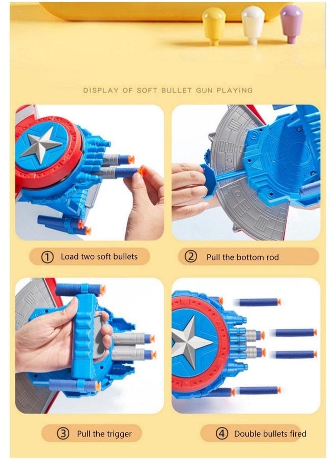Captain America Shield Launcher Soft Bullet Gun Toy Boy Birthday Gift Children'S Toys
