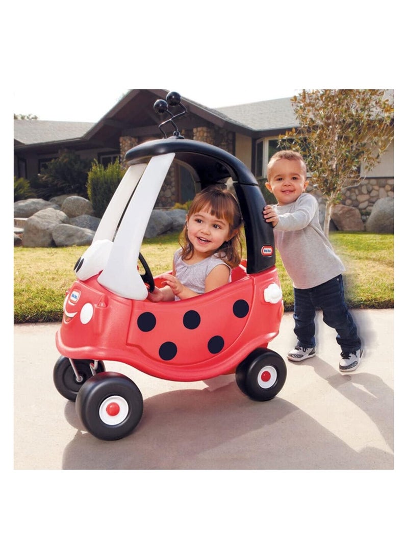Little Tikes Ladybird Cozy Coupe Ride-On Car – Toddler Outdoor Toy with Handle & Removable Floor