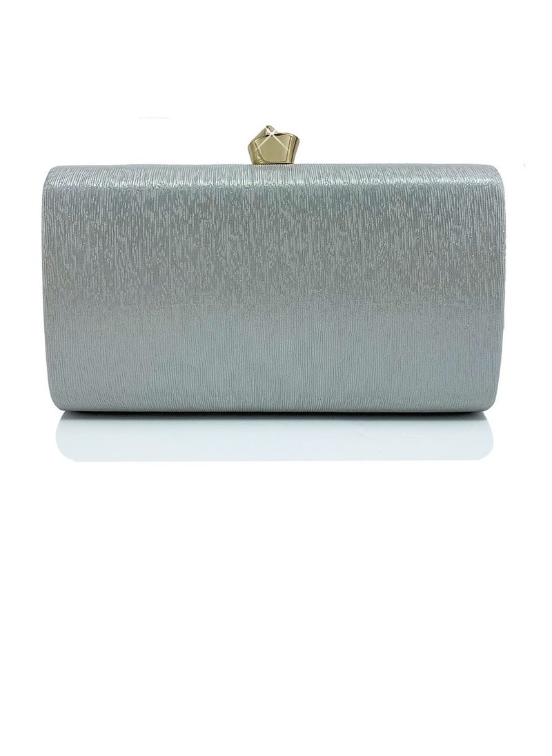 Womens Fine Glitter Fabric Clutch Purses Evening Crossbody Bag Chain Handbag for Wedding Cocktail Party Prom Light Grey