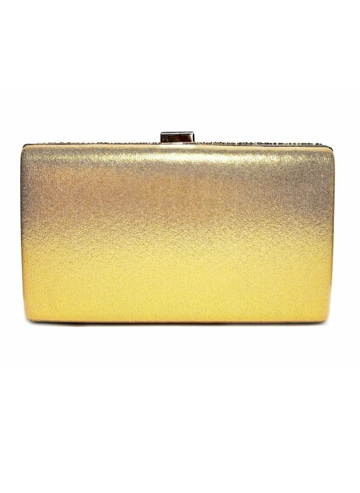 Womens Rhinestones Decoration Clutch Purses Evening Crossbody Bag Chain Handbag for Wedding Cocktail Party Prom Gold