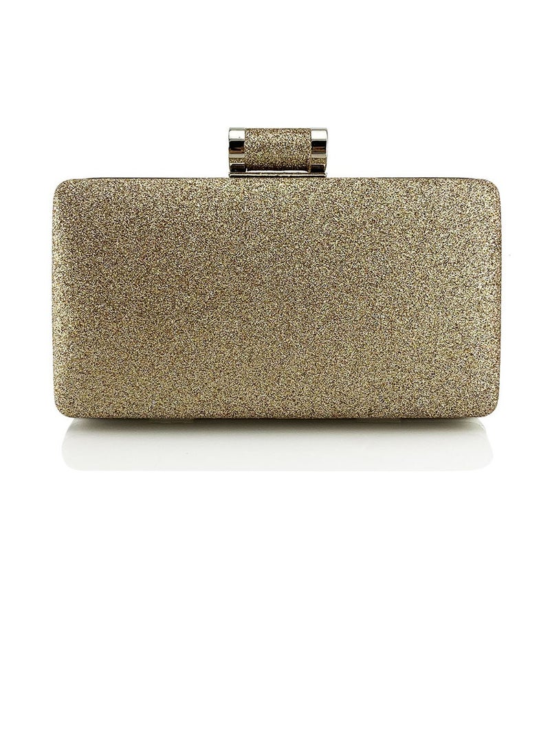 Womens Fine Glitter Fabric Clutch Purses Evening Crossbody Bag Chain Handbag for Wedding Cocktail Party Prom Gold