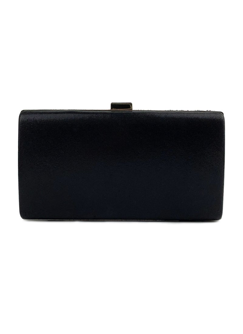 Womens Acrylic Clutch Purses Evening Crossbody Bag Shiny Rhinestones Decoration Chain Handbag for Wedding Cocktail Party Prom Black