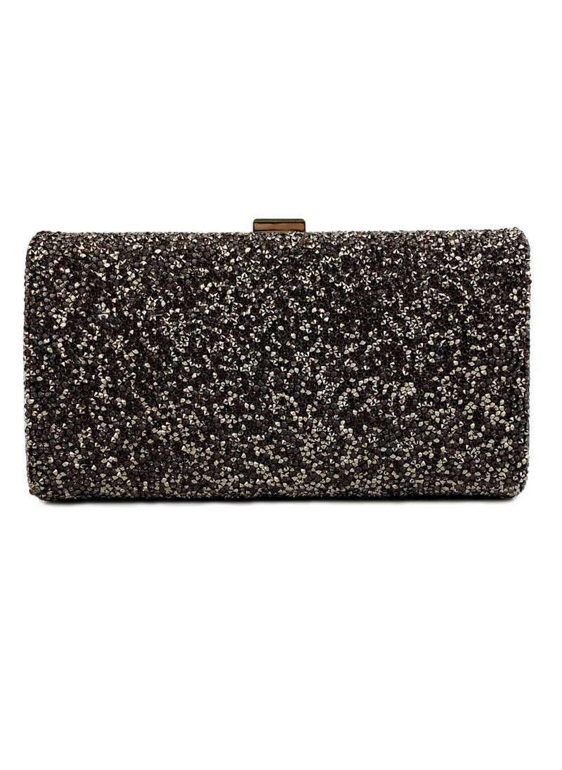 Womens Acrylic Clutch Purses Evening Crossbody Bag Shiny Rhinestones Decoration Chain Handbag for Wedding Cocktail Party Prom Black