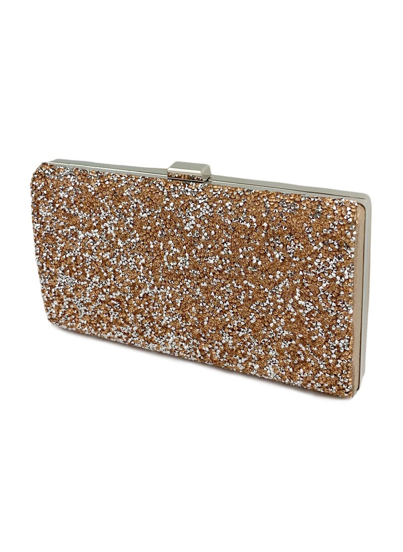 Womens Acrylic Clutch Purses Evening Crossbody Bag Shiny Rhinestones Decoration Chain Handbag for Wedding Cocktail Party Prom Champagne