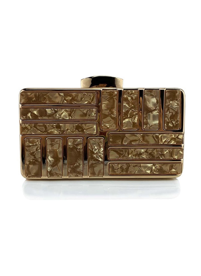 Womens Acrylic Clutch Purses Evening Crossbody Bag Shell Pattern Chain Purse Handbag for Wedding Cocktail Party Prom Light Brown