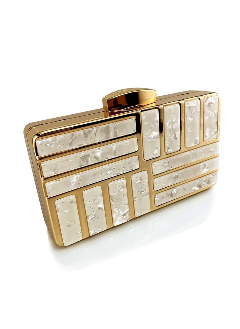 Womens Acrylic Clutch Purses Evening Crossbody Bag Shell Pattern Chain Purse Handbag for Wedding Cocktail Party Prom Light Beige