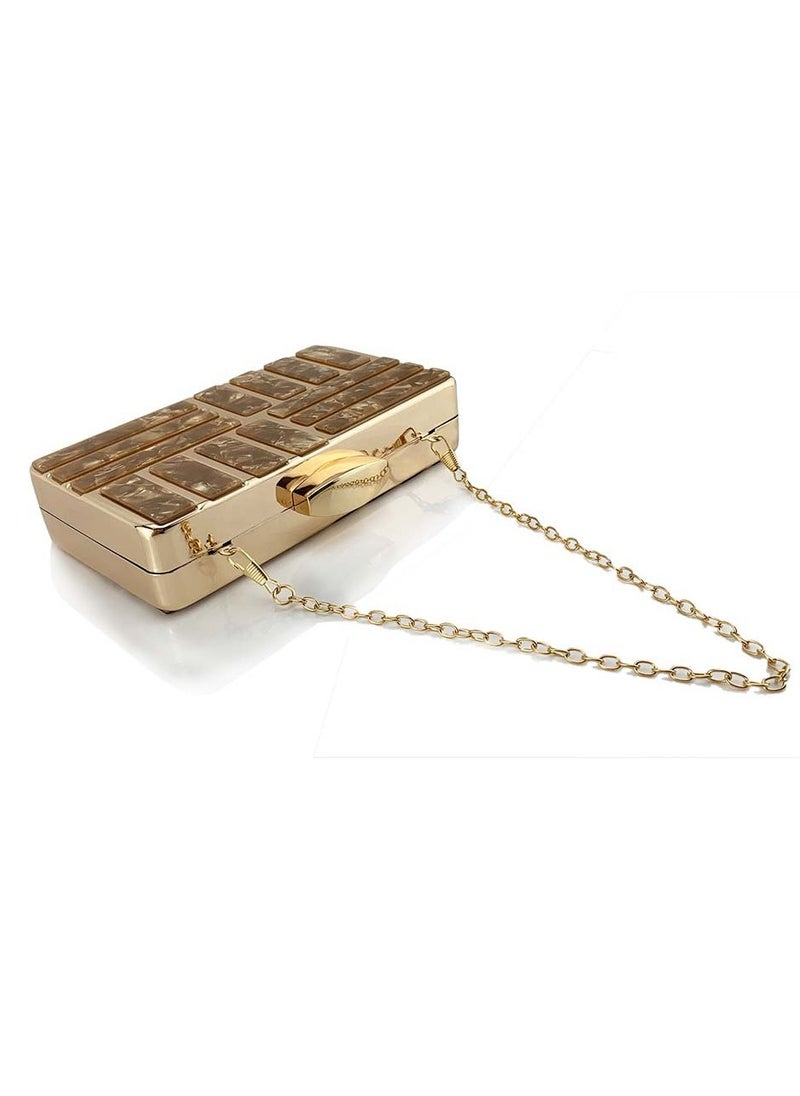 Womens Acrylic Clutch Purses Evening Crossbody Bag Shell Pattern Chain Purse Handbag for Wedding Cocktail Party Prom Light Champagne