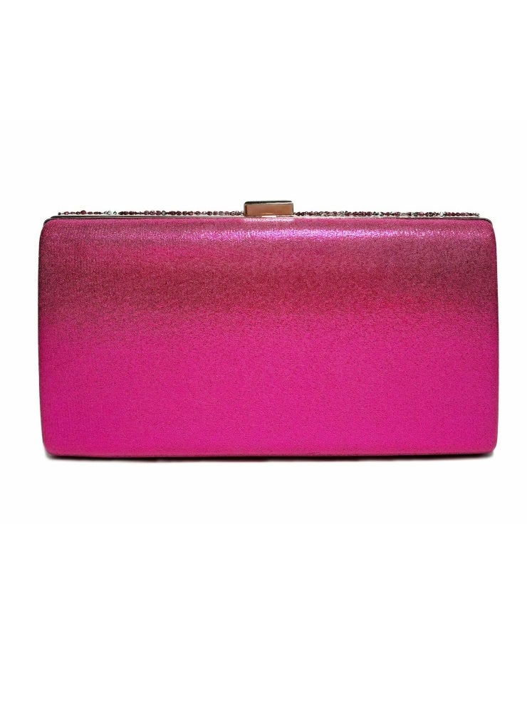 Womens Rhinestones Decoration Clutch Purses Evening Crossbody Bag Chain Handbag for Wedding Cocktail Party Prom Rose Pink