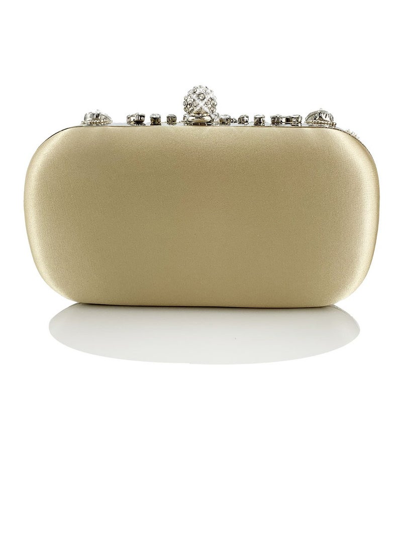 Womens Rhinestones Decoration Clutch Purses Evening Crossbody Bag Chain Handbag for Wedding Cocktail Party Prom Light Yellow