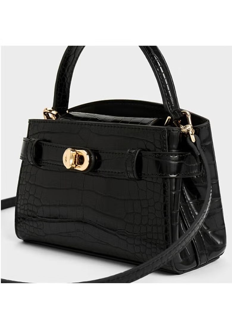 Charles & Keith Metal Buckle Strap Tote Shoulder Bag