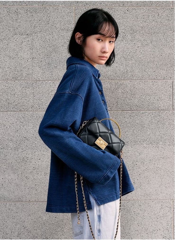 Quilted Boxy Top Handle Bag