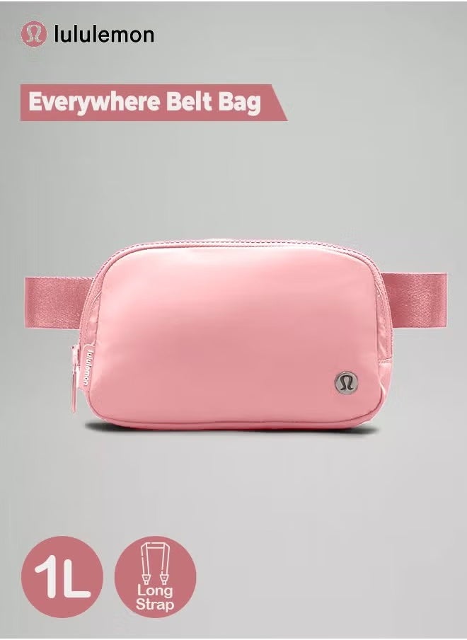 Everywhere Belt Bag, Compact, and Convenient Belly Bag with Zippered Pockets, Easy-Access Exterior Pocket, and Interior Essentials Pocket for On-the-Go Storage, Pink