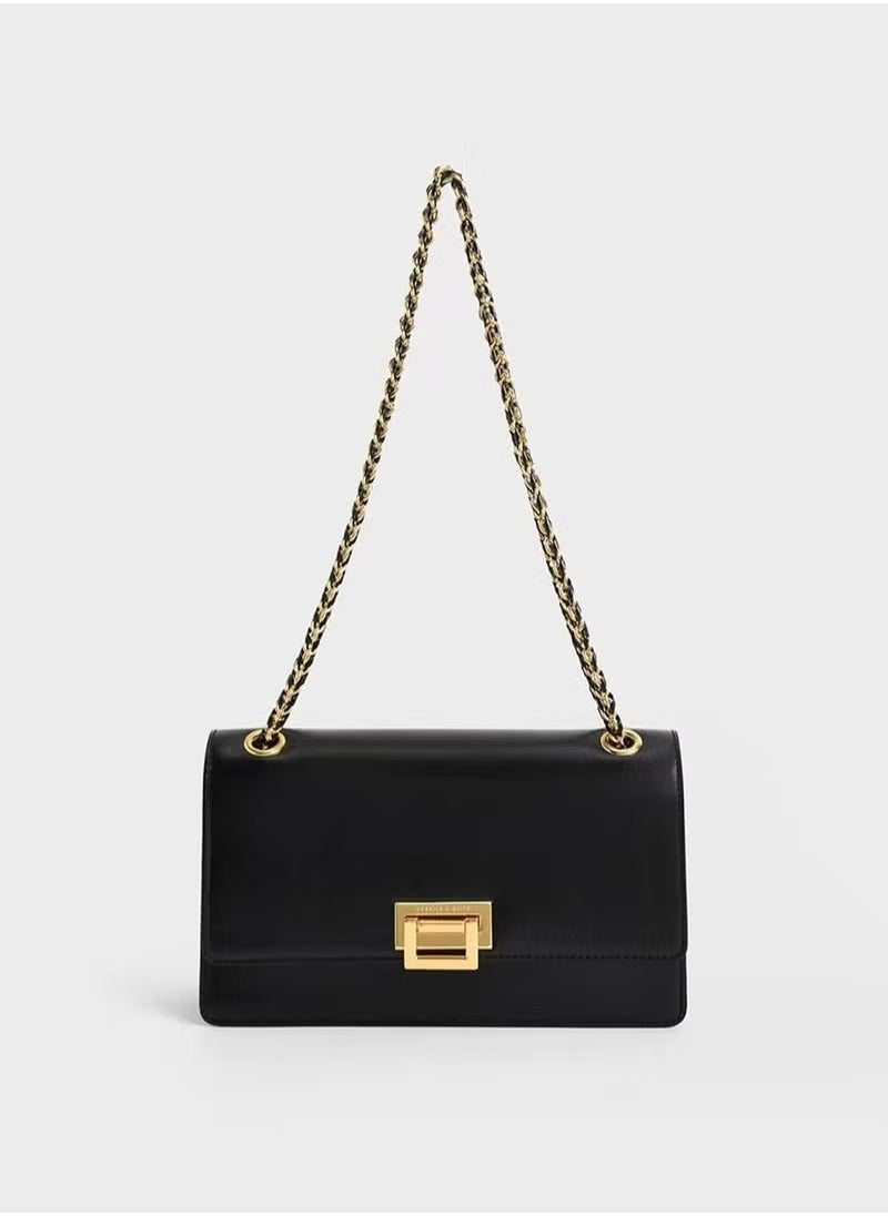 Charles & Keith Chain Small Square Bag Shoulder Bag Crossbody Bag
