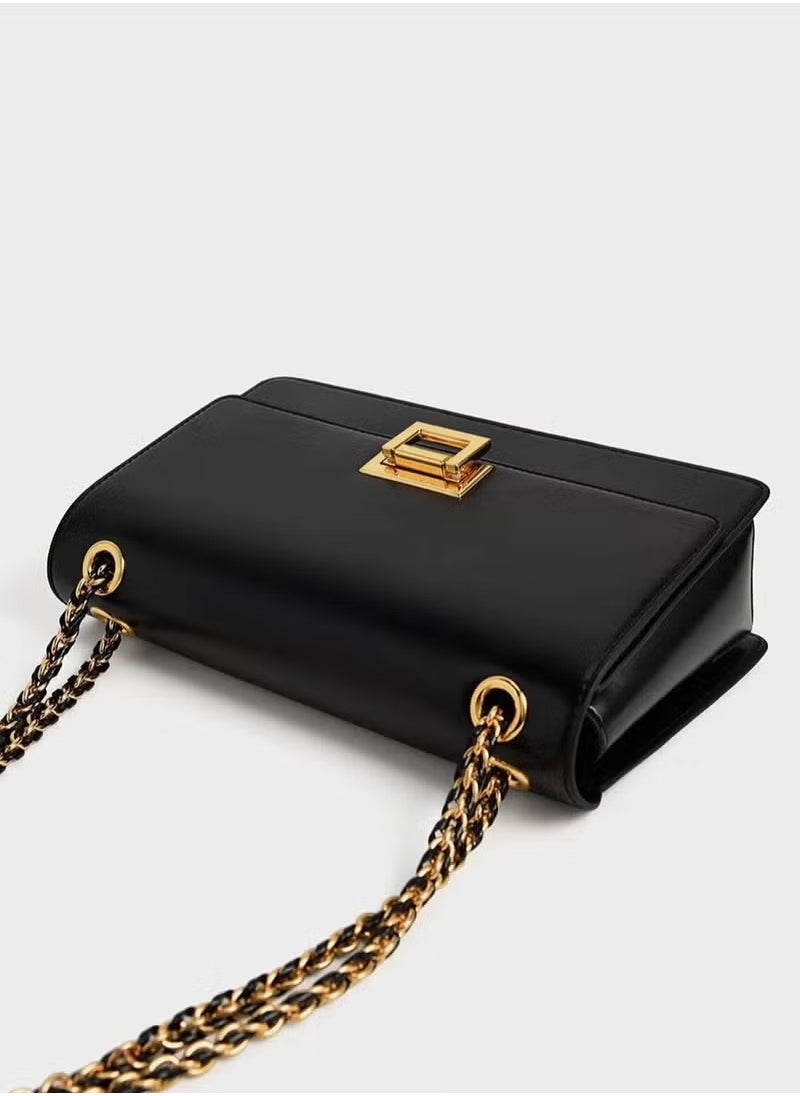 Charles & Keith Chain Small Square Bag Shoulder Bag Crossbody Bag