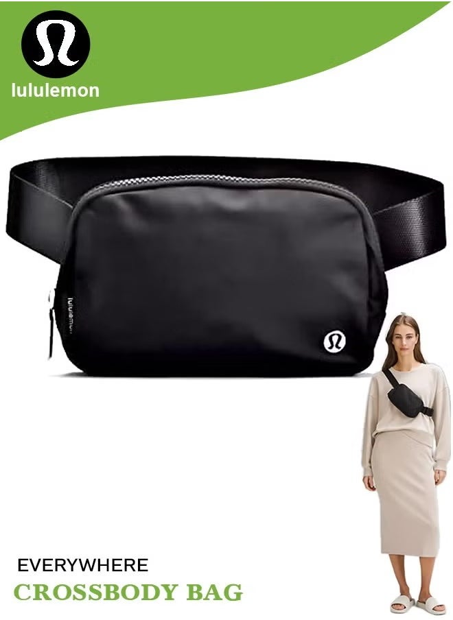 Everywhere Belt Bag, Compact Crossbody Bag with Zippered Pockets, Exterior Pocket, and Interior Essentials Storage for On-the-Go Convenience, Black