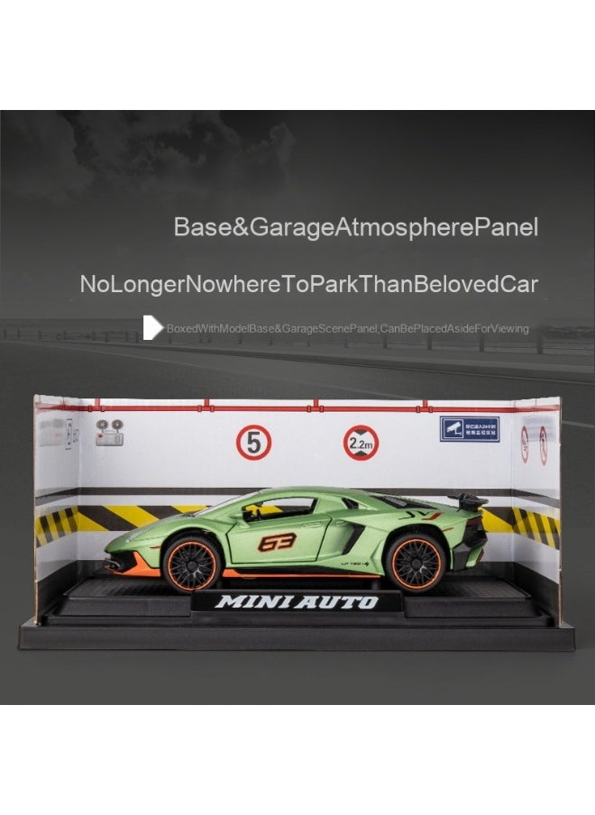 1:32 Lamborghinis LP780 SVJ Diecasts Toy Vehicles Car Model Alloy Boys Toy Car Simulation Sound Light Collectibles Kids Toy Gift