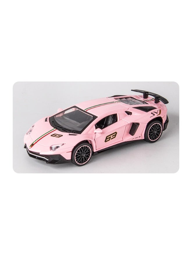 1:32 Lamborghinis LP780 SVJ Diecasts Toy Vehicles Car Model Alloy Boys Toy Car Simulation Sound Light Collectibles Kids Toy Gift