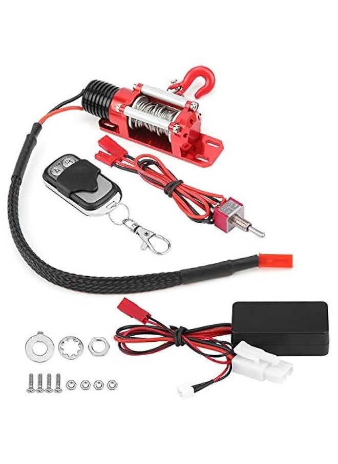 1/10 Scale RC Model Vehicle Caterpillar Car Accessory Metal Winch with Remote Control