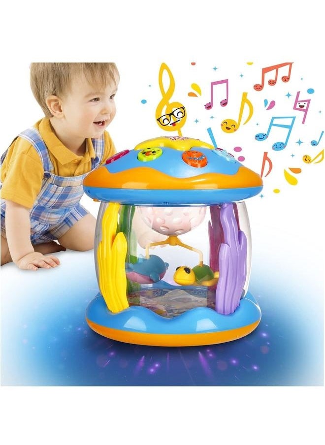 Baby Toys 6 to 12 Months, Sensory for 1 2 3 Year Old Boys Girls, Early Learning Musical Toddler, Ocean Projector Light Up with Music, Educational Toy Birthday Gifts