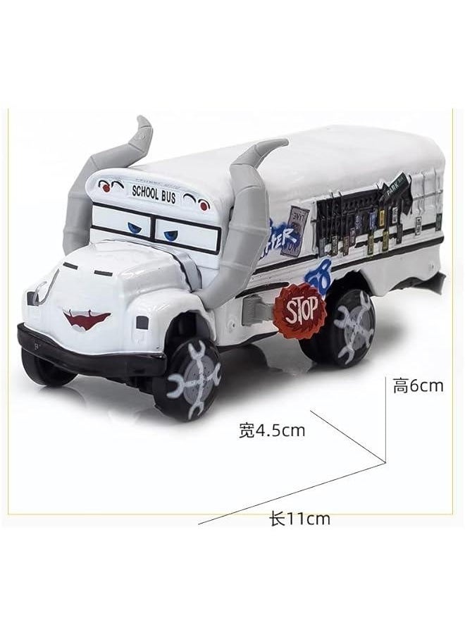 Movie Cars 3 Muddy McQueen Muddy Curz Miss Fritter Dr.Damage AVRY Oversized Toy Car Diecast Vehicles Toys Set Children Car Toy Thunder Hollow Basic Characters Assortment (Miss Fritter-B-White)