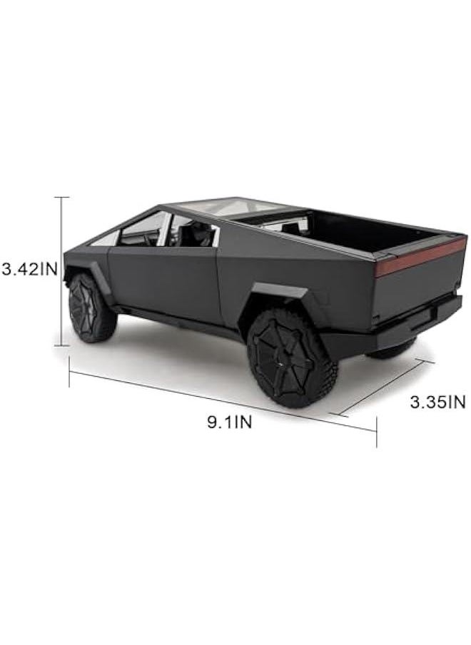 Cybertruck Model: 1/24 Diecast Metal Toy Trucks with Lights and Sounds, Mini Vehicles Toys for Boys, Ages 3 and Up (Gray)