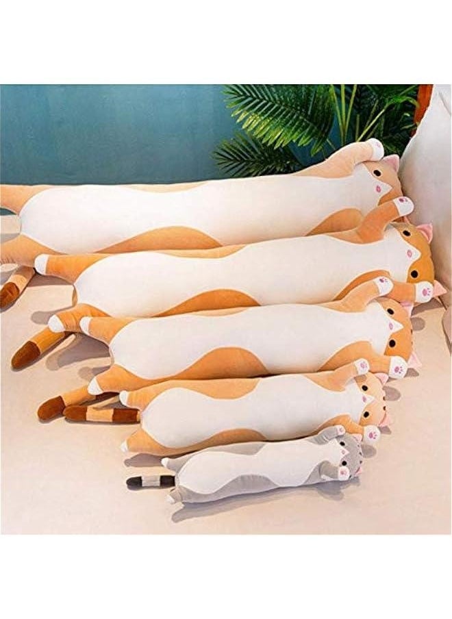 JZENZERO Plus Doll Toy Cat, Stuffed Toys Long Cotton Cute Cat Shape Doll Comfort Plush Toy Soft Sleeping Pillow