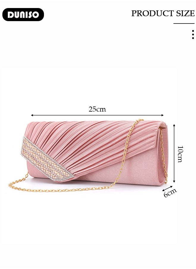 Diamond Evening Bag for Women Ladies Clutch Purse Sparkling Envelope Evening Bag Chain Purse Formal Cocktail Party Handbag Dress Bride Wedding Prom Party