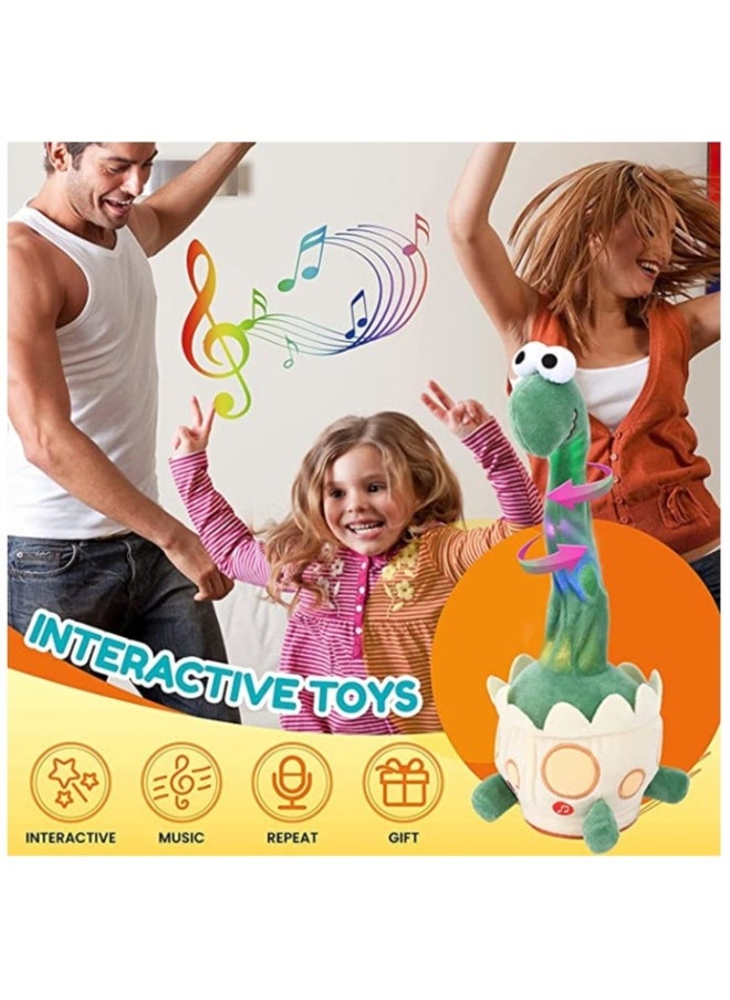 Light up Dancing Talking Dinosaur Toys Electronic Shake Interactive Toys Glowing Toy Wriggle Singing Recordable Toy 14” Funny Mimicking Speaking Creative Toy Birthday Gift for Kids