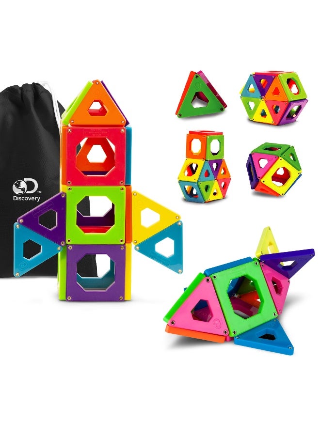 Discovery Mindblown Magnetic Tiles Set (24 Pieces)