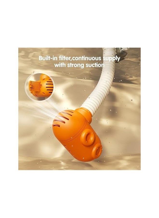 Baby Bathtub Toy with Shower Head and 3 Suction Spinner Toys, Giraffe Water Spray Squirt Shower Faucet and Water Pump Summer Essentials for Infants Kids Toddlers