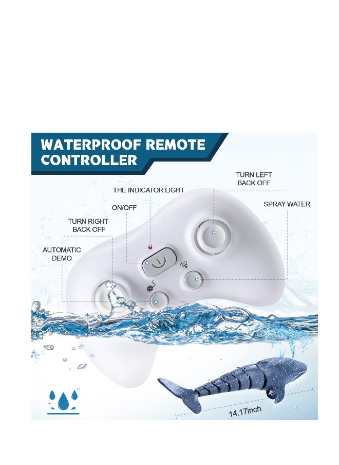 New Upgraded Remote Control Shark Pool Toys, Outdoor RC Boat Water Toys, Swimming Pool Shark Spray Water Toys, for Kids Age 8-12, 6+ Year Old Boys u0026 Girls (2 x Batteries)