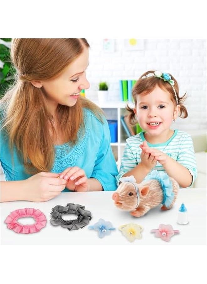 Silicone  Silicone let with Nursing Bottle and Clothing Accessories 5 Inch Lifelike Animal  Doll Cute Realistic Miniature Reborn Interesting Full Silicone Body  Toys (A)