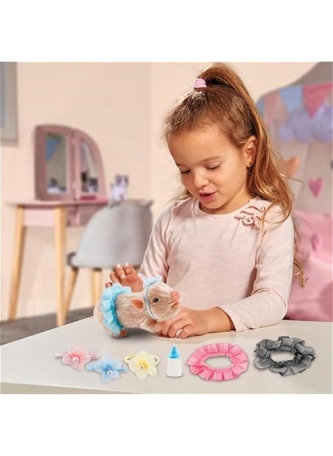Silicone  Silicone let with Nursing Bottle and Clothing Accessories 5 Inch Lifelike Animal  Doll Cute Realistic Miniature Reborn Interesting Full Silicone Body  Toys (A)