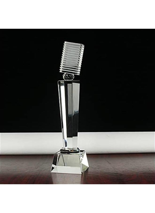 1pc Fancy Crystal Music Voice Cup Figurines Microphone Award Trophy Crystals Statue for Singing Souvenir Gifts