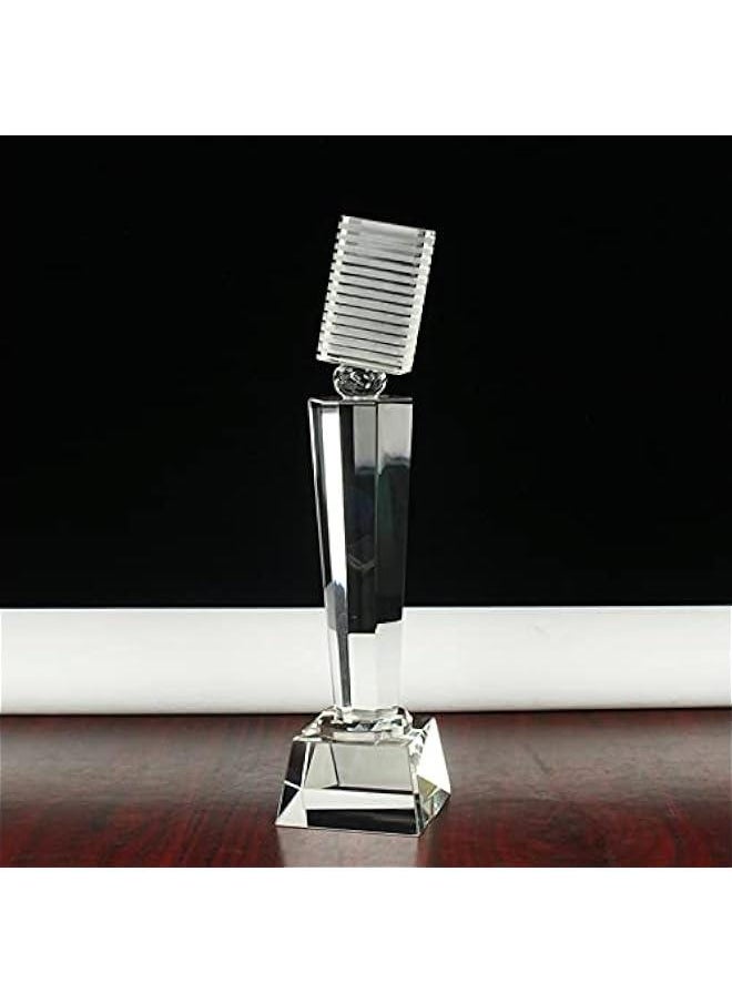 1pc Fancy Crystal Music Voice Cup Figurines Microphone Award Trophy Crystals Statue for Singing Souvenir Gifts