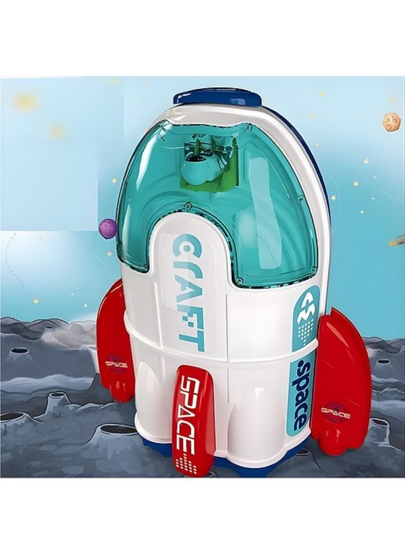 2-in-1 Educational Space Rocket Toy – Kids Airship Exploration & Pretend Play Set – Pack of 1 (Color May Vary)