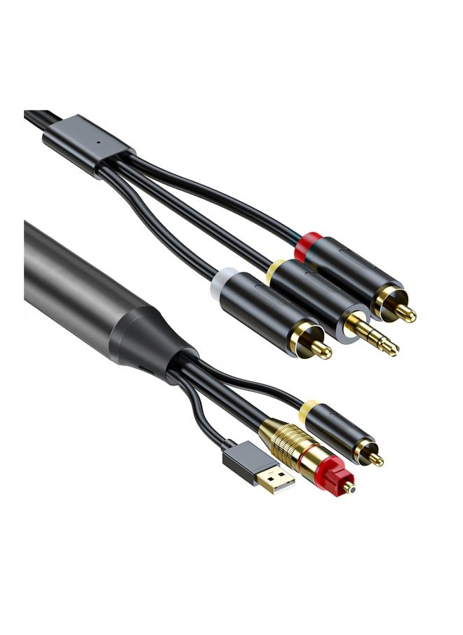 AV300 Digital to Analog Audio Conversion Cable, Digital SPDIF/Optical u0026 Coaxial to Analog L/R RCA u0026 3.5mm AUX Stereo Audio Cable for Xbox/ for PS4/ for PS5/ TV/ Home Stereo (3M)