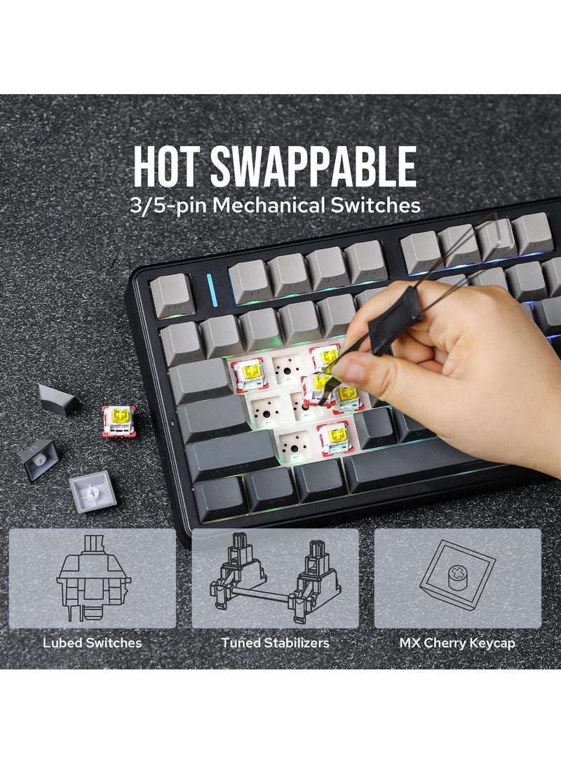 EPOMAKER X AULA F99 PRO Wireless Gaming Keyboard, Hot Swappable Custom Keyboard,  Mechanical Keyboar RGB Backlit Gaming Keyboard (Black Gradient)