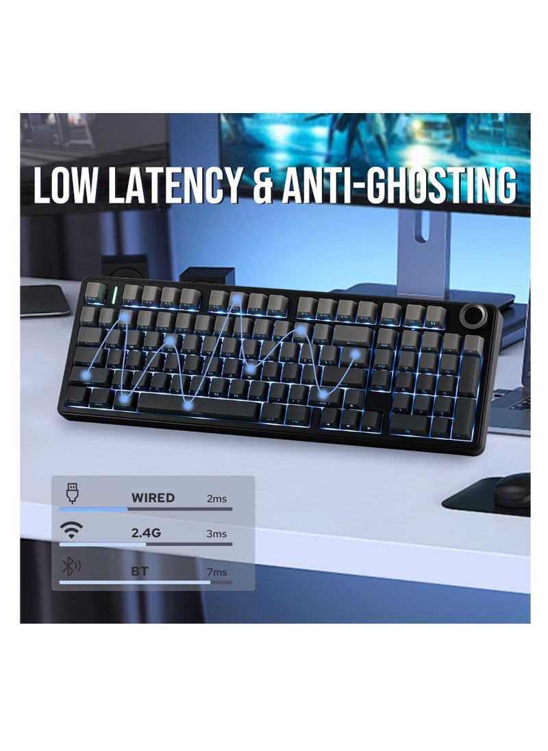 EPOMAKER X AULA F99 PRO Wireless Gaming Keyboard, Hot Swappable Custom Keyboard,  Mechanical Keyboar RGB Backlit Gaming Keyboard (Black Gradient)