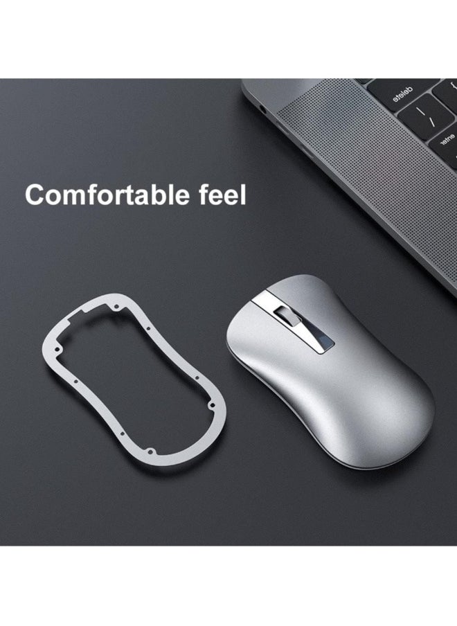 Wireless Silent Mouse,XM10 Aluminum Alloy Rechargeable Mute Gamer Mouse ​Slim Noiseless with USB Receiver for PC, Tablet, Laptop,Notebook Silver 2.4G