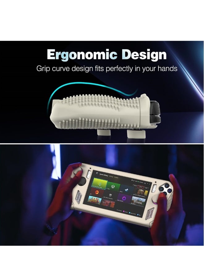 for Rog Ally Stand Protective Case Silicone Accessories Protector Full Protection Kickstand Anti-Scratch Drop-Proof Non-Slip Full Protective Rog Ally Case with 2 Pair Thumb Grips