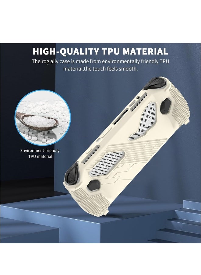 for Rog Ally Stand Protective Case Silicone Accessories Protector Full Protection Kickstand Anti-Scratch Drop-Proof Non-Slip Full Protective Rog Ally Case with 2 Pair Thumb Grips