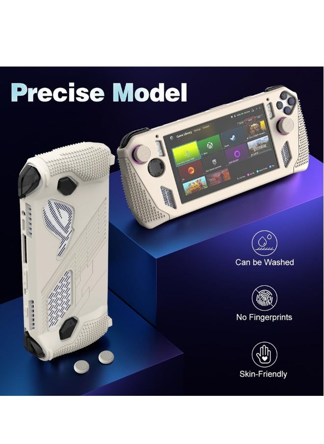 for Rog Ally Stand Protective Case Silicone Accessories Protector Full Protection Kickstand Anti-Scratch Drop-Proof Non-Slip Full Protective Rog Ally Case with 2 Pair Thumb Grips